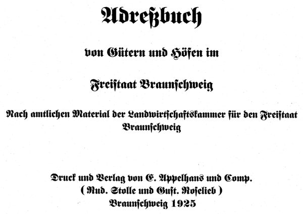 Adressbuch 1925