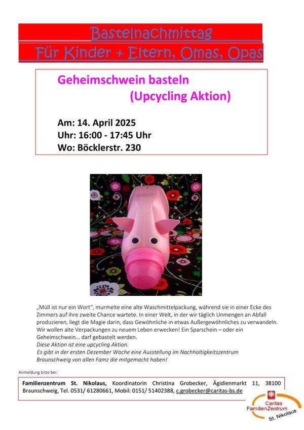 Info Basteln Geheimschwein
