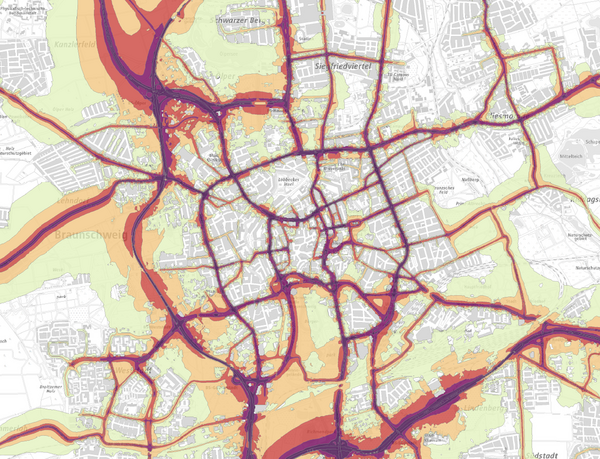 Lärmkartierung der Stadt Braunschweig (Wird bei Klick vergrößert)