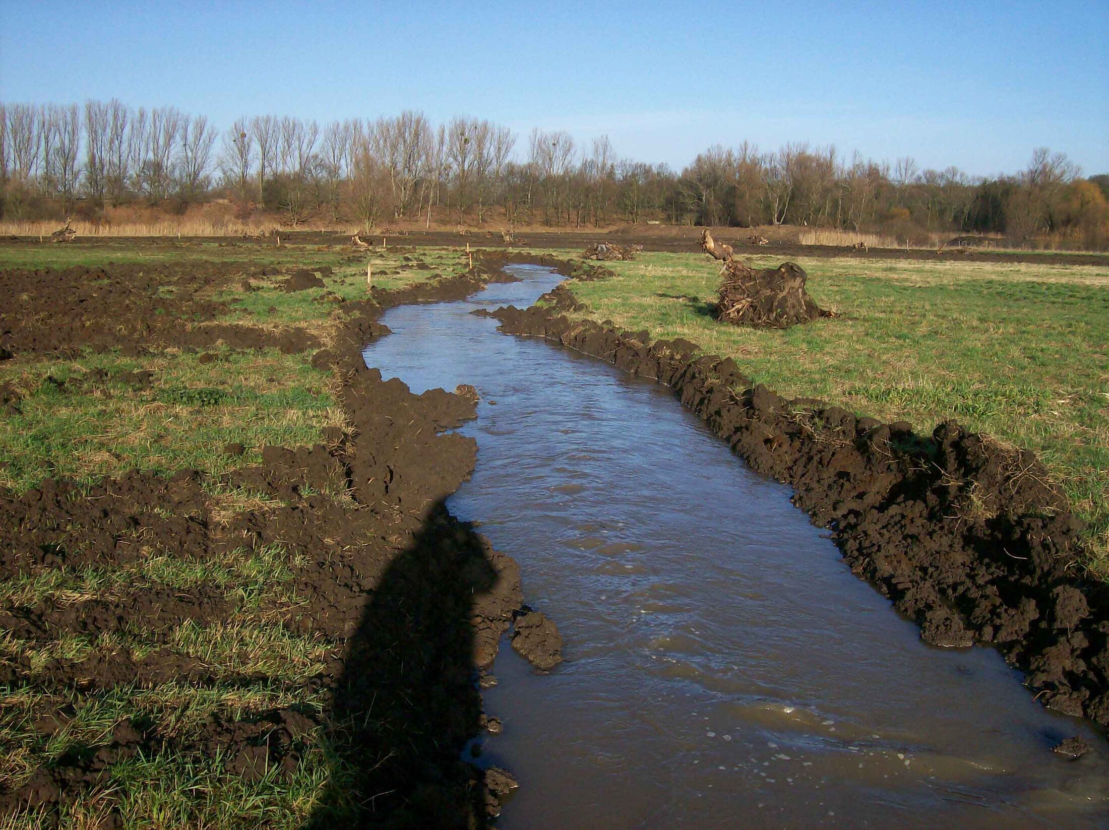 Abfluss neue Mittelriede (Detailaufnahme vom 07.12.2009) (Wird bei Klick vergrößert)