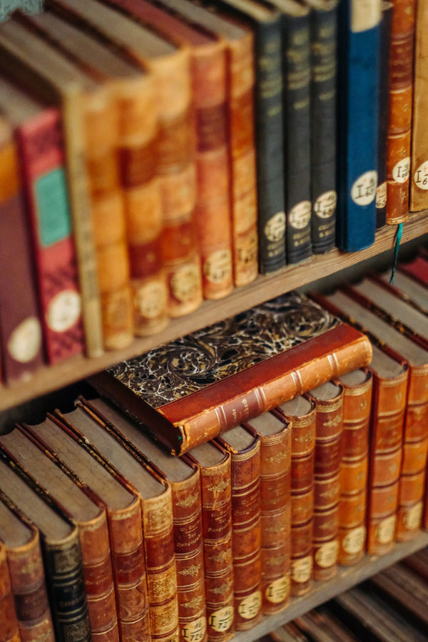 Raabes Privatbibliothek, die aus ca. 1800 Büchern besteht. (Wird bei Klick vergrößert)