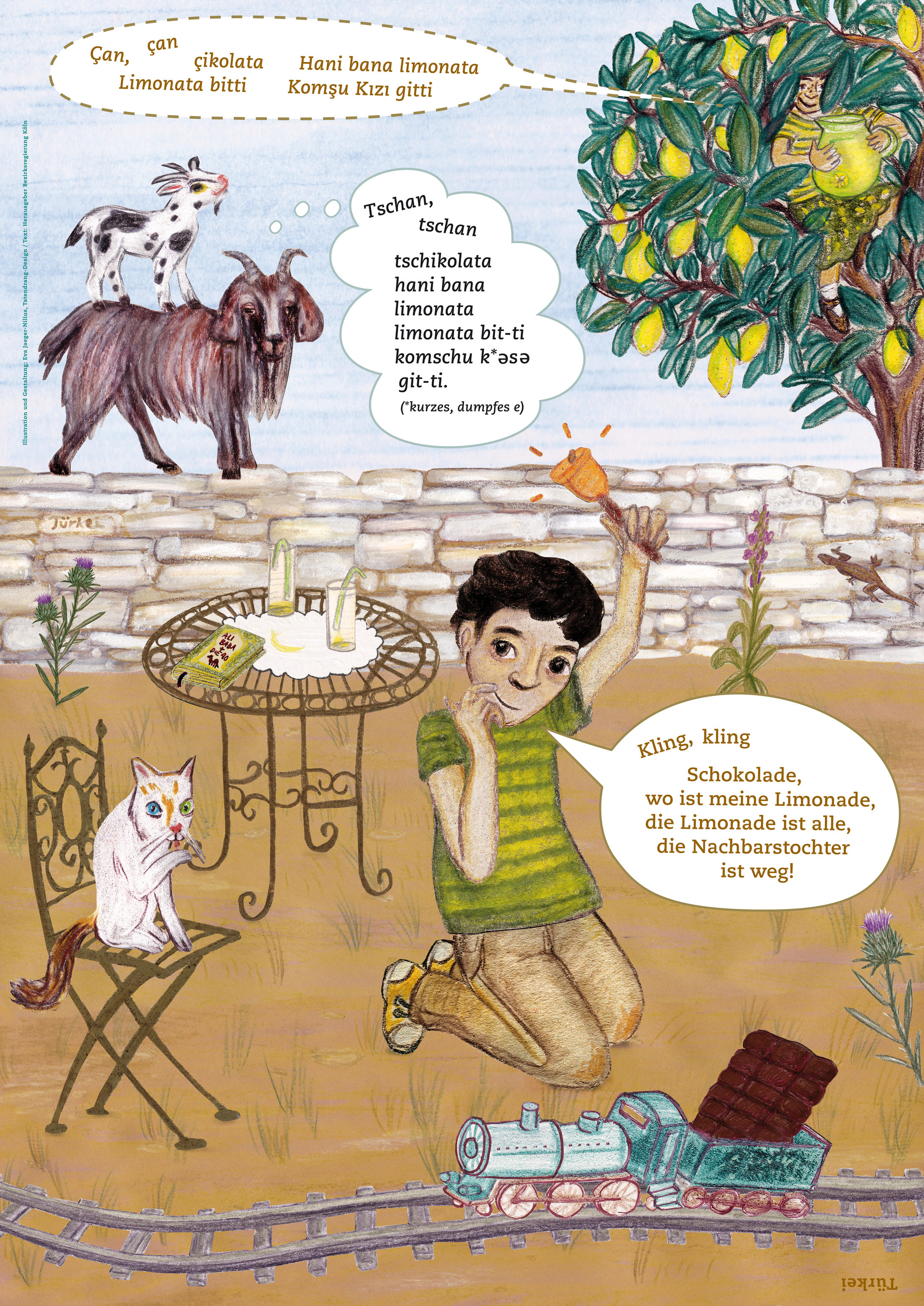 Illustration mit Kindervers zu: Türkei (Wird bei Klick vergrößert)