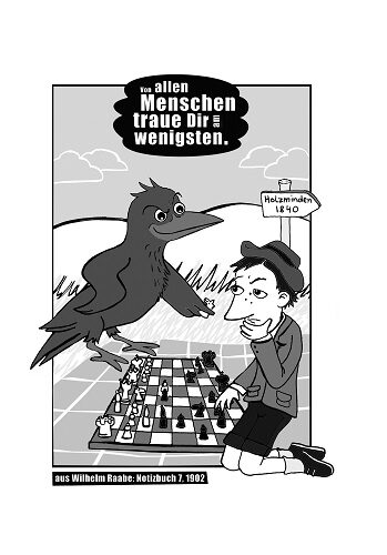 „Von allen Menschen traue Dir am wenigsten.“ aus Wilhelm Raabe: Notizbuch 7, 1902 (Wird bei Klick vergrößert)