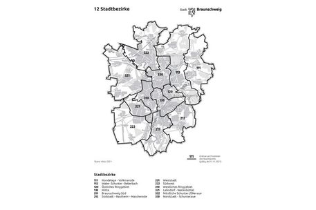 Bild Karte 12 Stadtbezirke