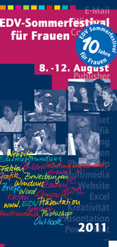 Deckblatt des Faltblatts zum 10. EDV-Sommerfestival für Frauen (Wird bei Klick vergrößert)