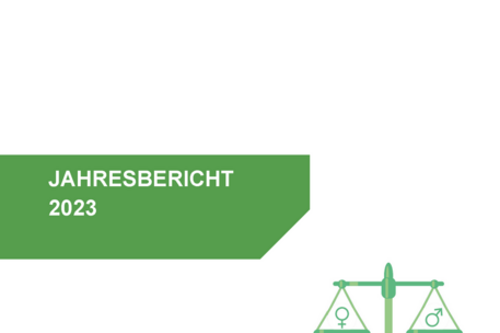Weiße Seite mit Schrift und grüner Waage