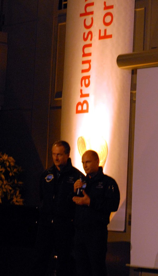 Die Preisträger André Borschberg und Dr. Bertrand Piccard (Wird bei Klick vergrößert)