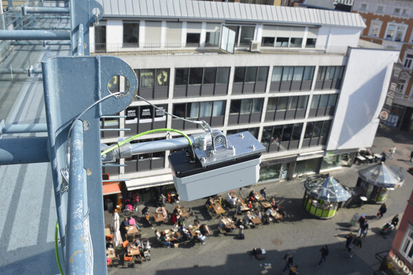 Ein neuer Messpunkt erfasst seit Ende März die Besucherströme in der Neuen Straße. (Wird bei Klick vergrößert)