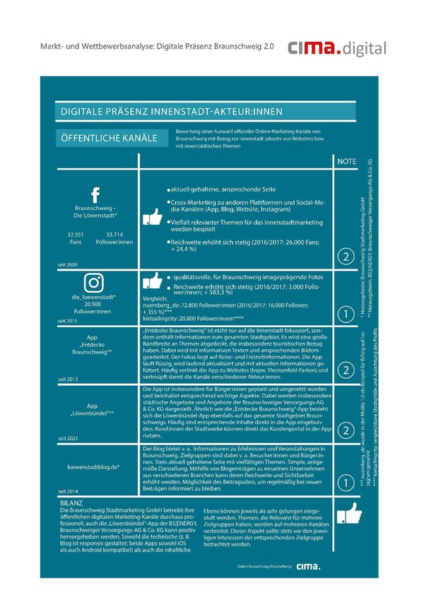 Digitale Präsenz der Online-Kanäle (Wird bei Klick vergrößert)