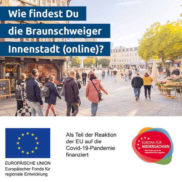 Das Stadtmarketing bitte um Teilnahme an der Umfrage zur Online-Präsenz der Braunschweiger Innenstadt bis zum 5. Februar. (Wird bei Klick vergrößert)