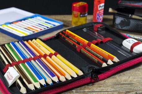 Das Bild zeigt ein aufgeklapptes Etui.