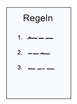 vereinfachte Darstellung einer Liste mit Regeln (Wird bei Klick vergrößert)