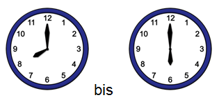 vereinfachte Darstellung: 2 Uhren - eine zeigt 8 Uhr und die andere 18 Uhr an (Wird bei Klick vergrößert)