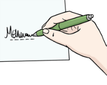 vereinfachte Darstellung einer Unterschrift (Wird bei Klick vergrößert)