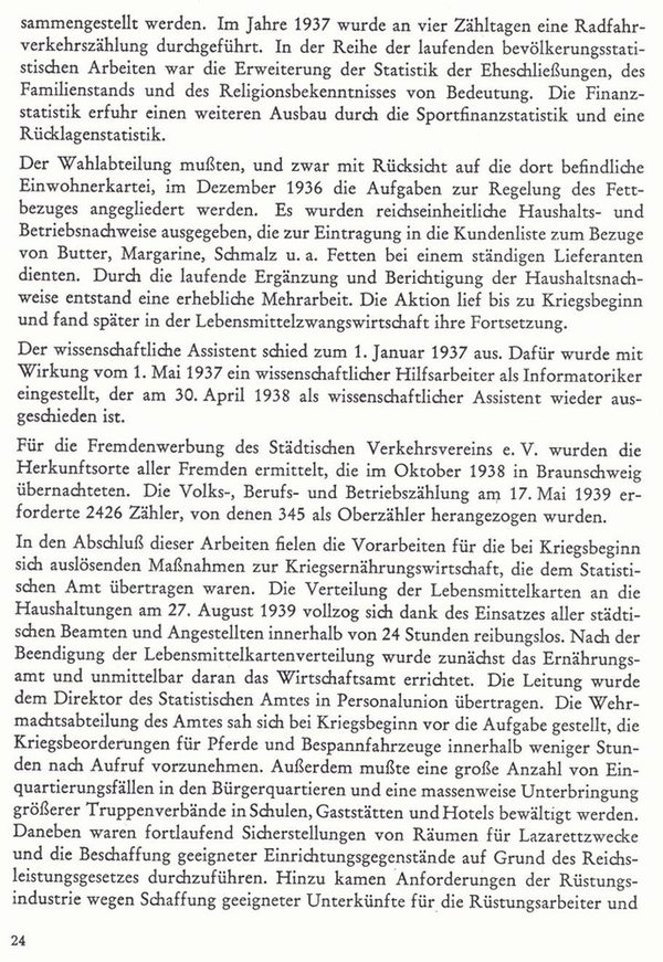 Auszug aus 50 Jahre Städtestatistik in Braunschweig, Braunschweig 1955 (Wird bei Klick vergrößert)