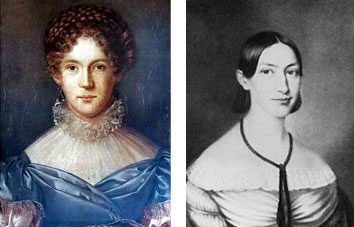 Dorette Spohr (Caroline von der Malsburg, um 1830) und Marianne Spohr, geb. Pfeiffer (Johann Friedrich Wilhelm theodor Roux) (Wird bei Klick vergrößert)
