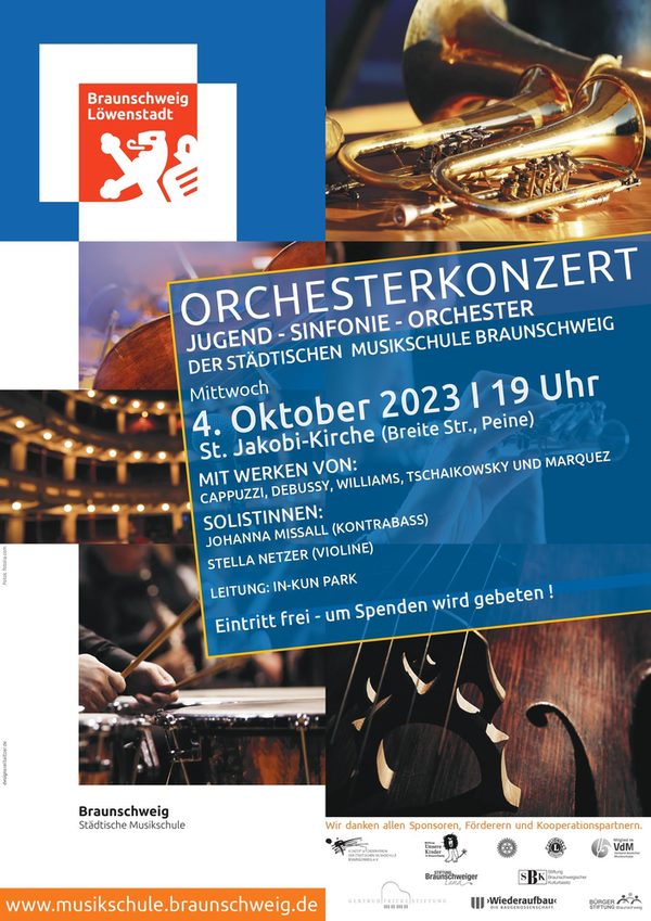Konzertankündigung des Jugend-Sinfonie-Orchesters der Städtischen Musikschule Braunschweig in Peine (Wird bei Klick vergrößert)