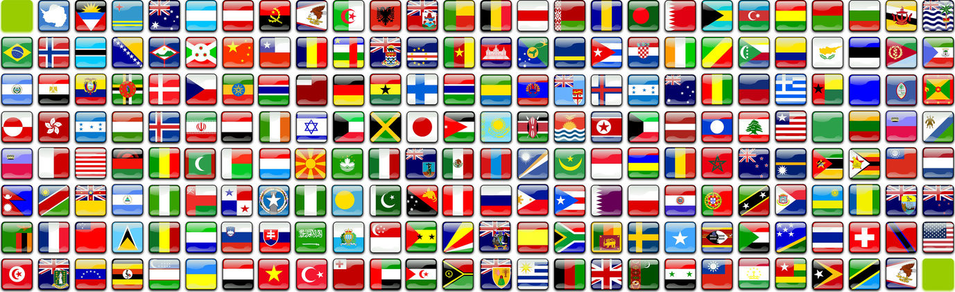 Icons von vielen Länderflaggen