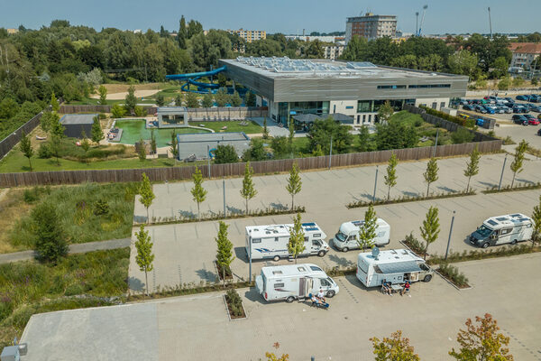 Aufsicht auf den Wohnmobilstellplatz (Wird bei Klick vergrößert)