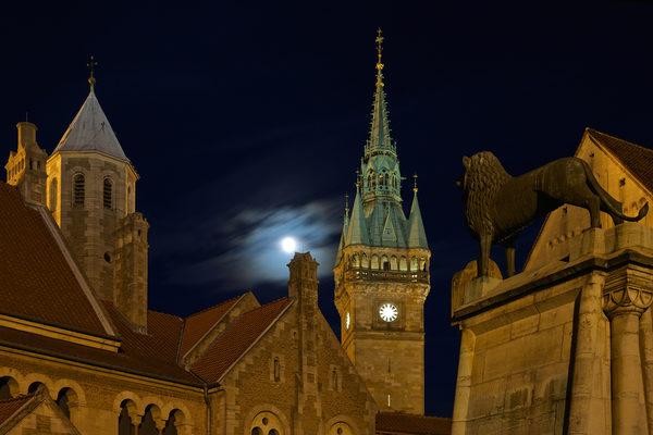 Mondschein über Braunschweig (Wird bei Klick vergrößert)