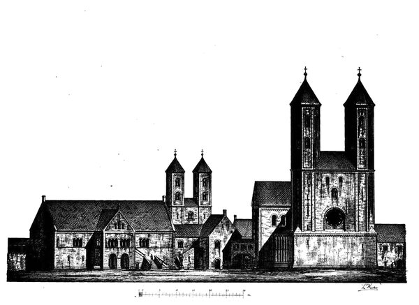 Winter 1883 Rekonstruktion Burg um 1200 (Wird bei Klick vergrößert)