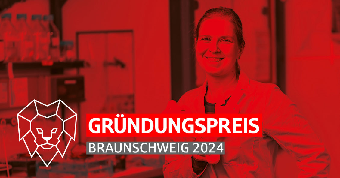 Banner mit Logo und Beschriftung für den Gründungspreis Braunschweig 2024