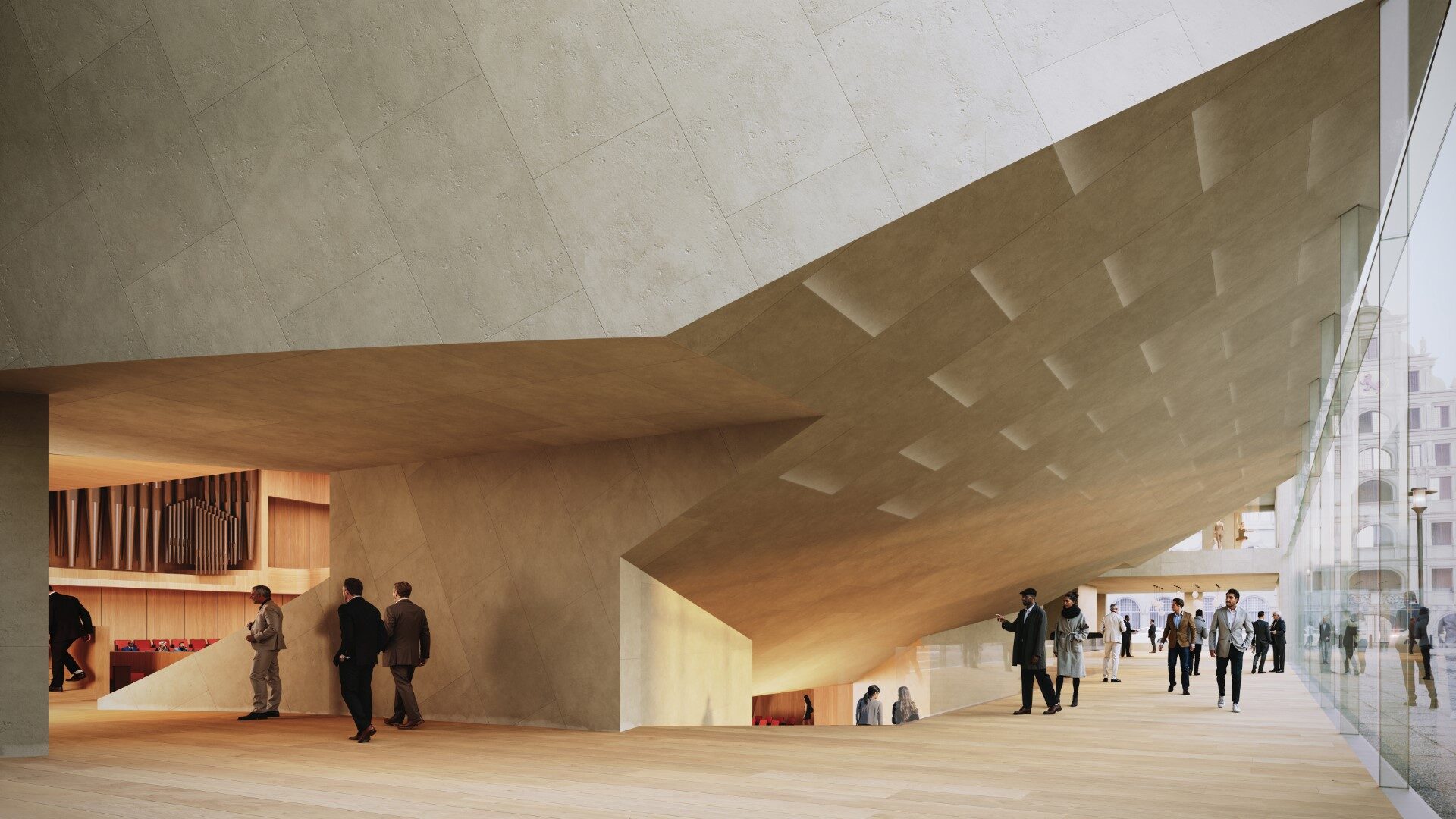 Haus der Musik Anerkennungen GRAFT Foyer (Wird bei Klick vergrößert)